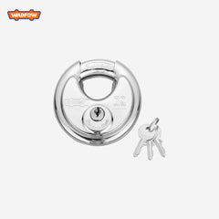 Wadfow  WPDD470 Stainless Steel Disc Padlock 70mm Closed Steel Shackle Includes 2Keys