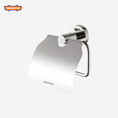 Wadfow  Matte Black & Chrome Plated Zinc Alloy Toilet Roll Paper Holder with LID
