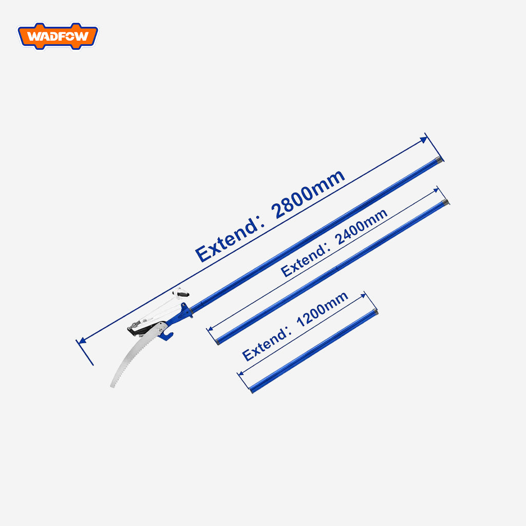 Wadfow  WPR4701 Extendable Branch Pruning Saw Shear with Pole Tree Grass Cutter Trimmer