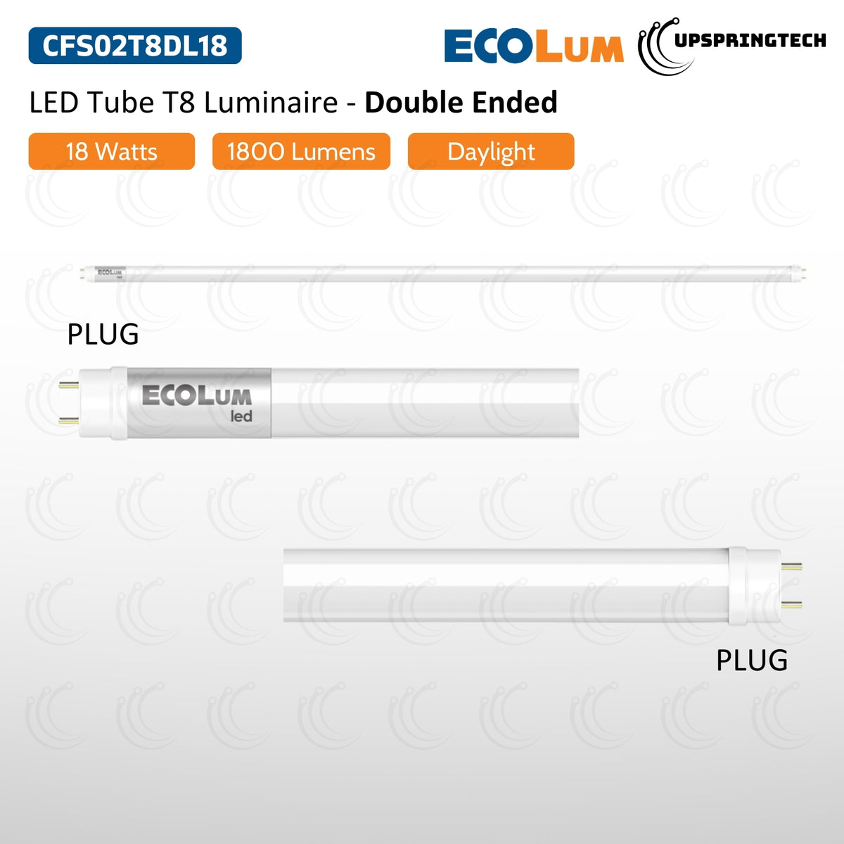 Ecolum LED Tube T8 18W Singe ended with Starter / Double Ended