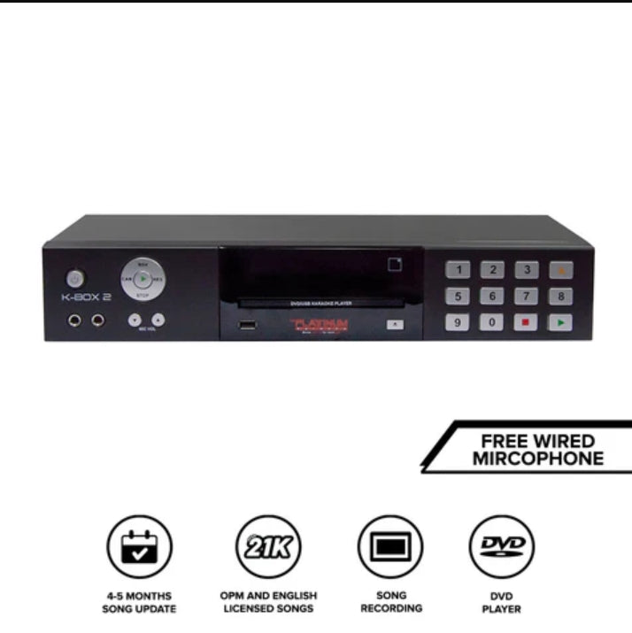 Platinum K-Box2 (KS40) Karaoke Player Black (with Songlist KS40 Songbook pP-40 and with CD)