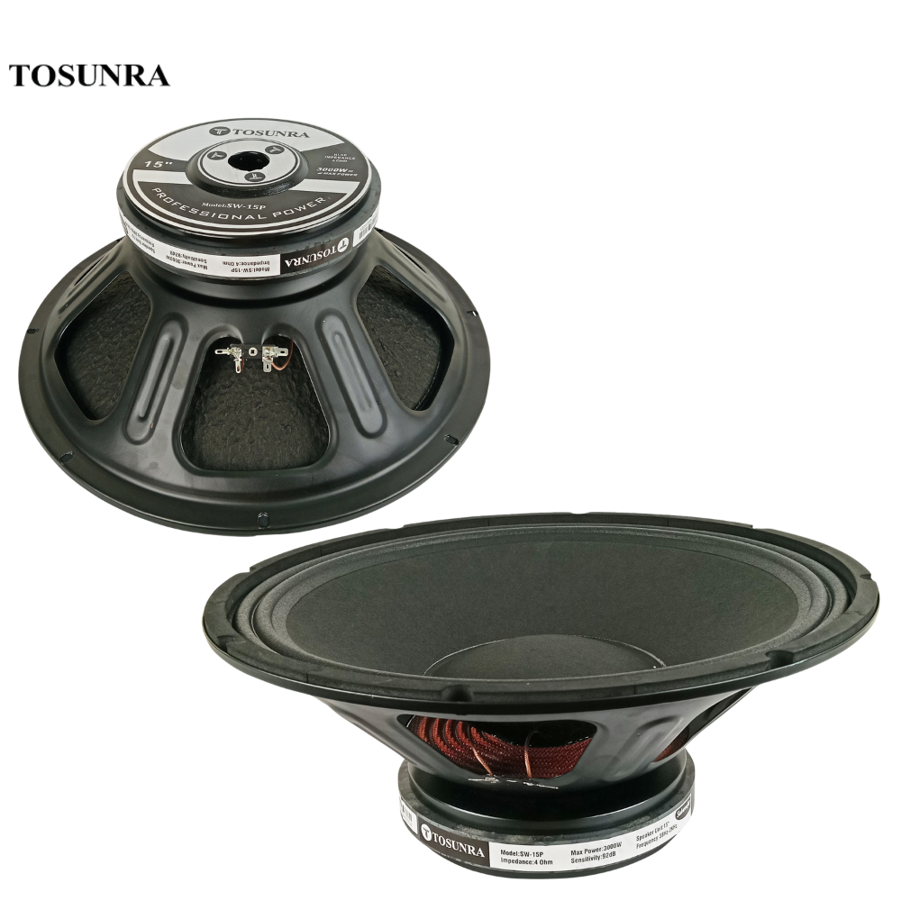 Tosunra by Winland 15-inch High Performance Subwoofer Speaker Unit w/ Iron Frame 3000W 4Ω TOS-SW-15P