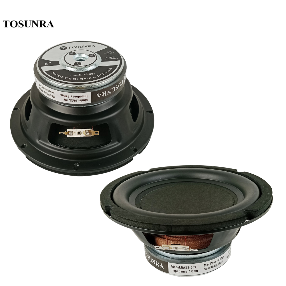 Tosunra by Winland 8in High Performance Subwoofer Speaker Unit with Iron Frame 800W 4Ω TOS-BASS-801