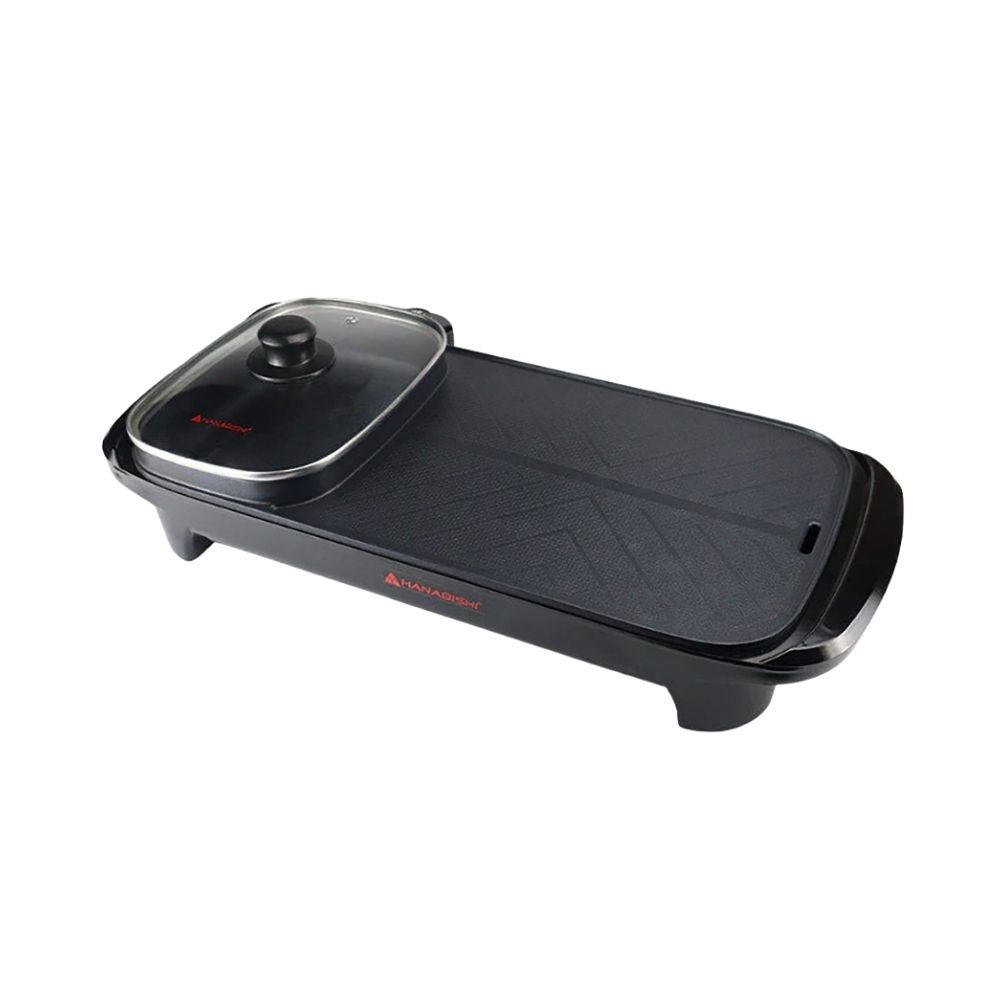 Hanabishi by Winland Electric Hotpot BBQ Samgyupsal Grill w/ Aluminum Die Cast Griller HHOTPOTBBQ-75