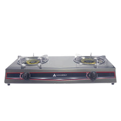 Hanabishi by Winland Double Burner Gas Stove Separate Stainless Steel Trivet and Drip Pan GS-404