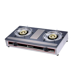 Hanabishi by Winland Double Burner Gas Stove Color-coated Stainless Steel Body, GGS-500SS