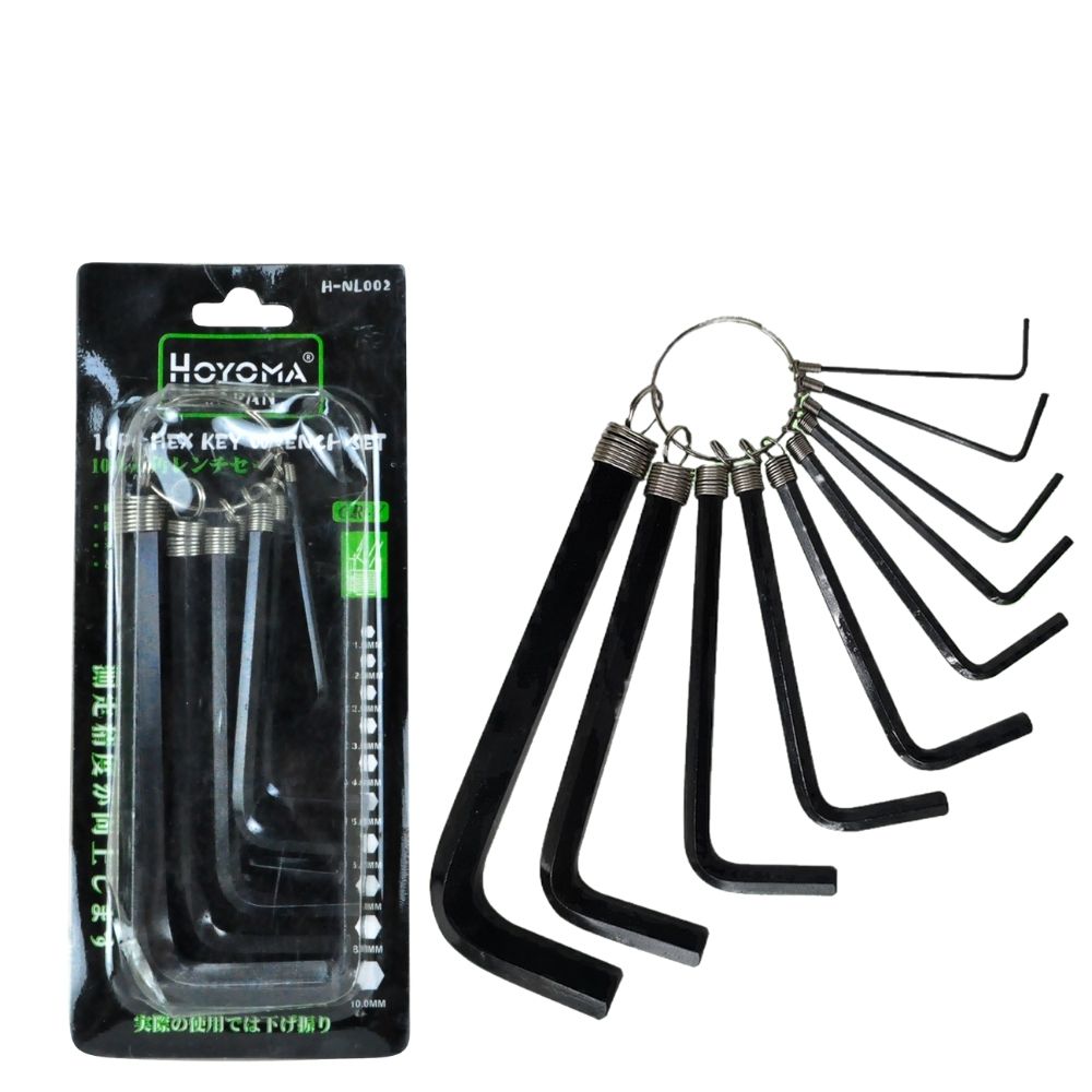 Hoyoma japan by Winland 10pcs. Hex Key Wrench Ring Set H-NL002