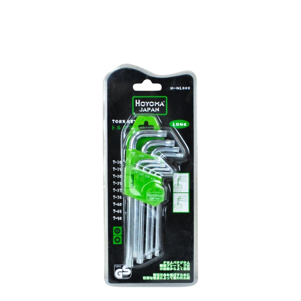 Hoyoma japan by Winland Long Arm 9pcs Torx Key Set w/ chrome vanadium steel material H-NL008