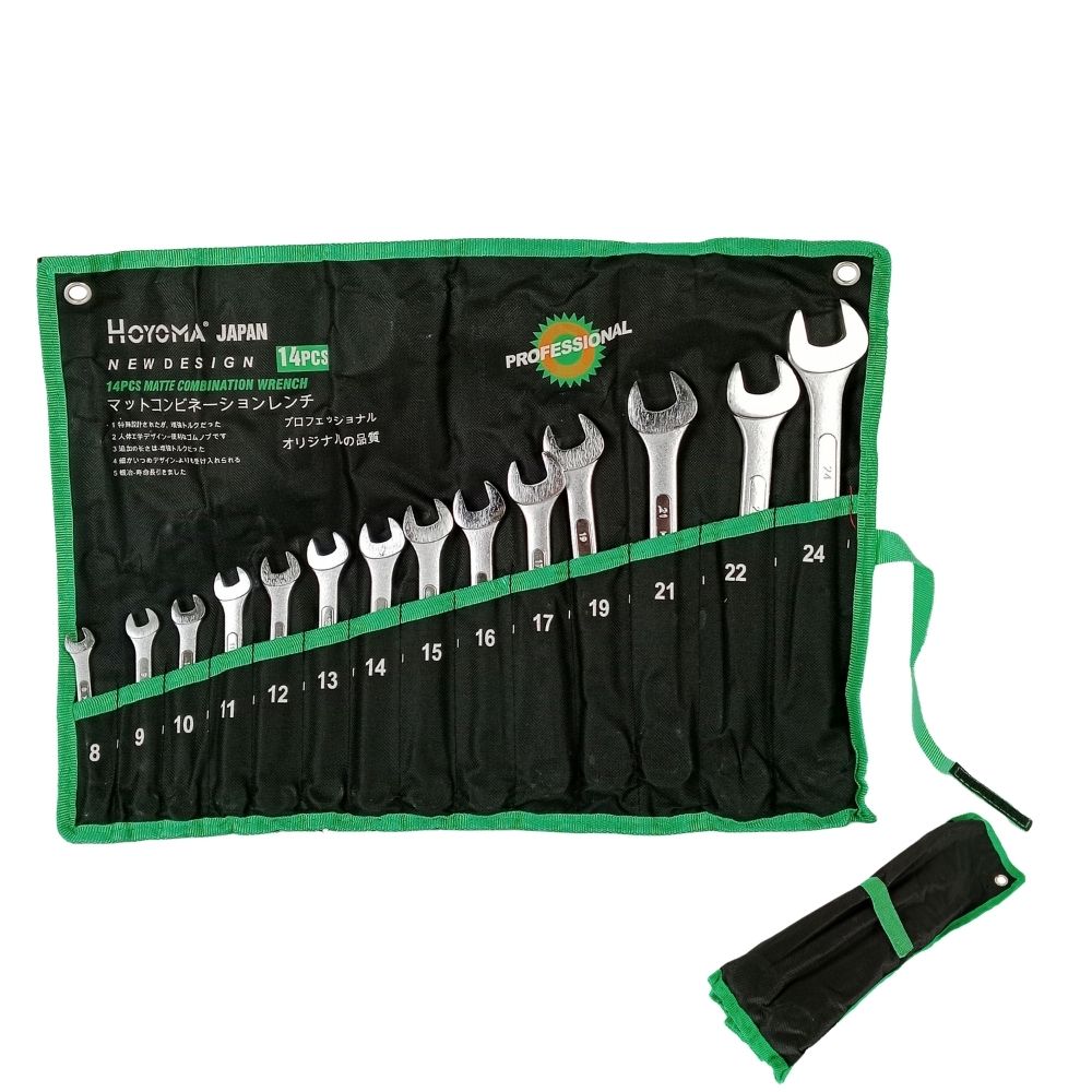 Hoyoma Japan by Winland 14PCS/Set (8-24mm) Professional Matte Combination Wrench Spanner YM-14