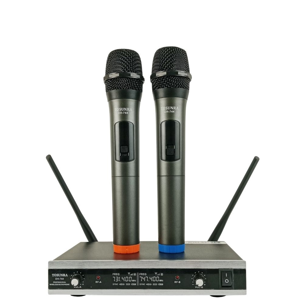 Tosunra by Winland Dual Channel High-Quality Wireless Vocal Wireless Microphone System TOS-DH-744