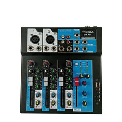 Tosunra by Winland 4-CH Mixer w/ 2 Mic/Line XLR, 1 Stereo (6.35mm + RCA), 1 MP3/USB/BT TOS-DM405