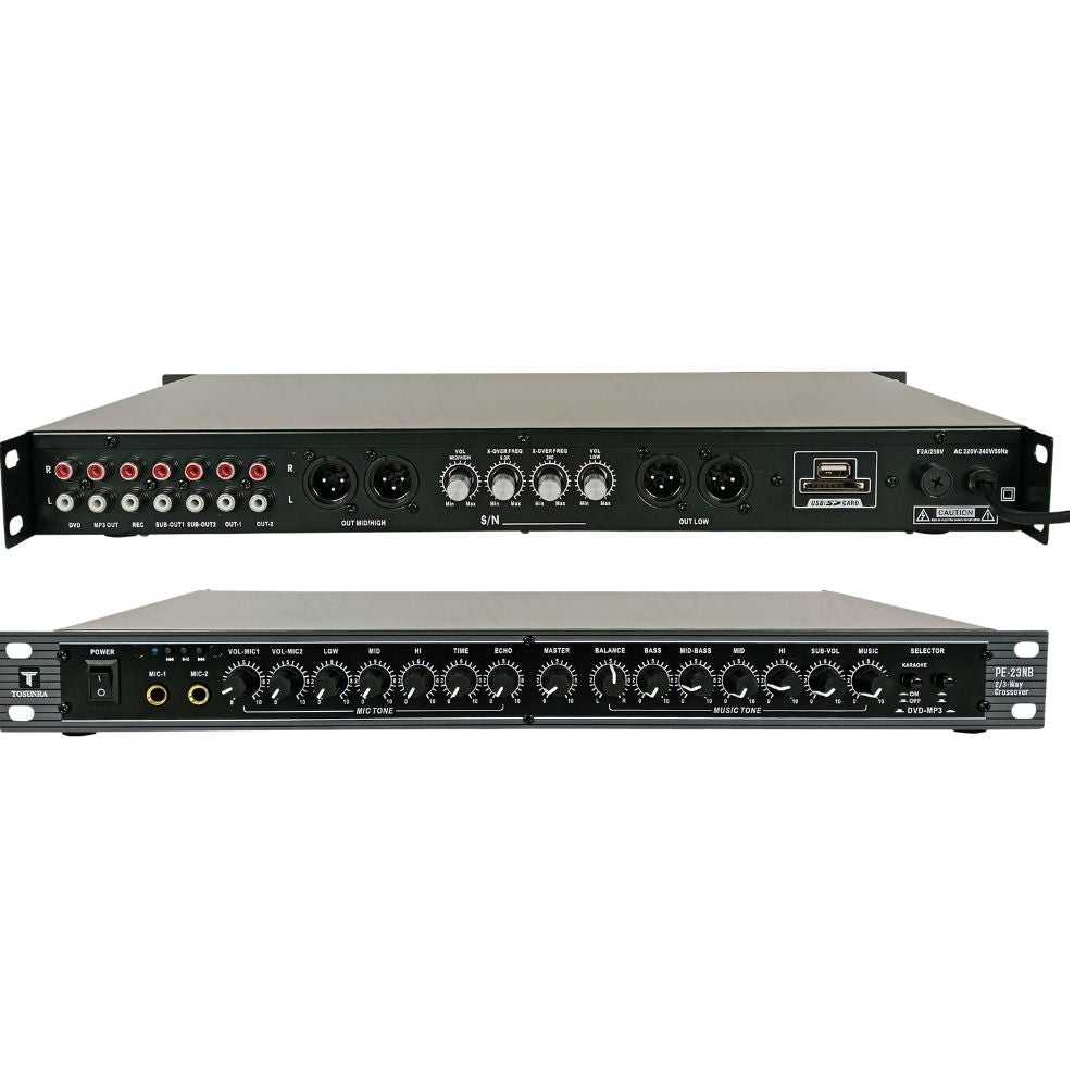 Tosunra by Winland 2/3Way Electronic Crossover with Sub Out, Bluetooth and USB Function TOS-PE-23NB