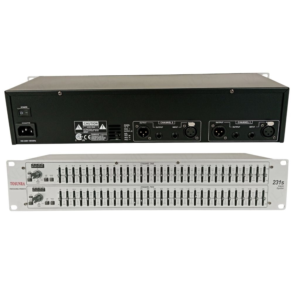 Tosunra by Winland Dual 31 Band Electronic Graphic Equalizer with Dual / Stereo Channels TOS-EQ231S