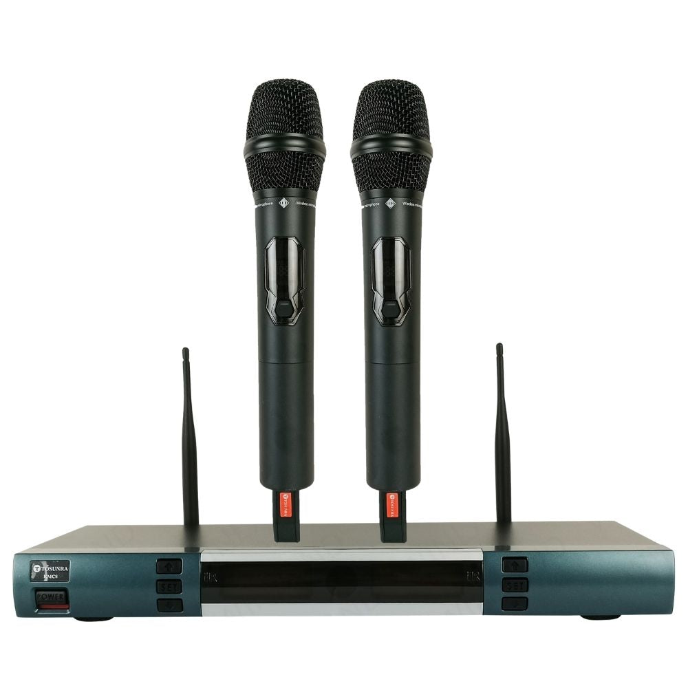 Tosunra by Winland 2-Channel High-Performance Professional UHF Wireless Microphone System TOS-KMC8