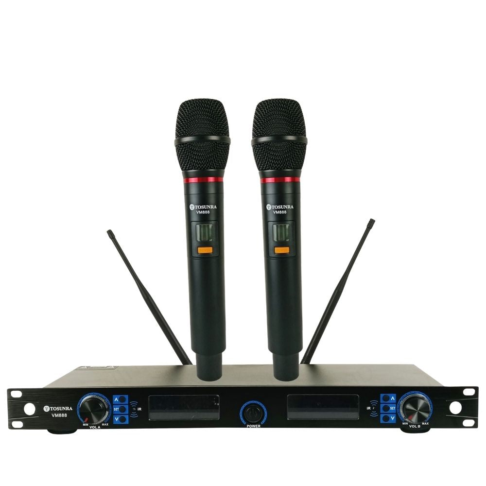 Tosunra by Winland Dual Channel High-Quality Professional UHF Wireless Microphone System TOS-VM888