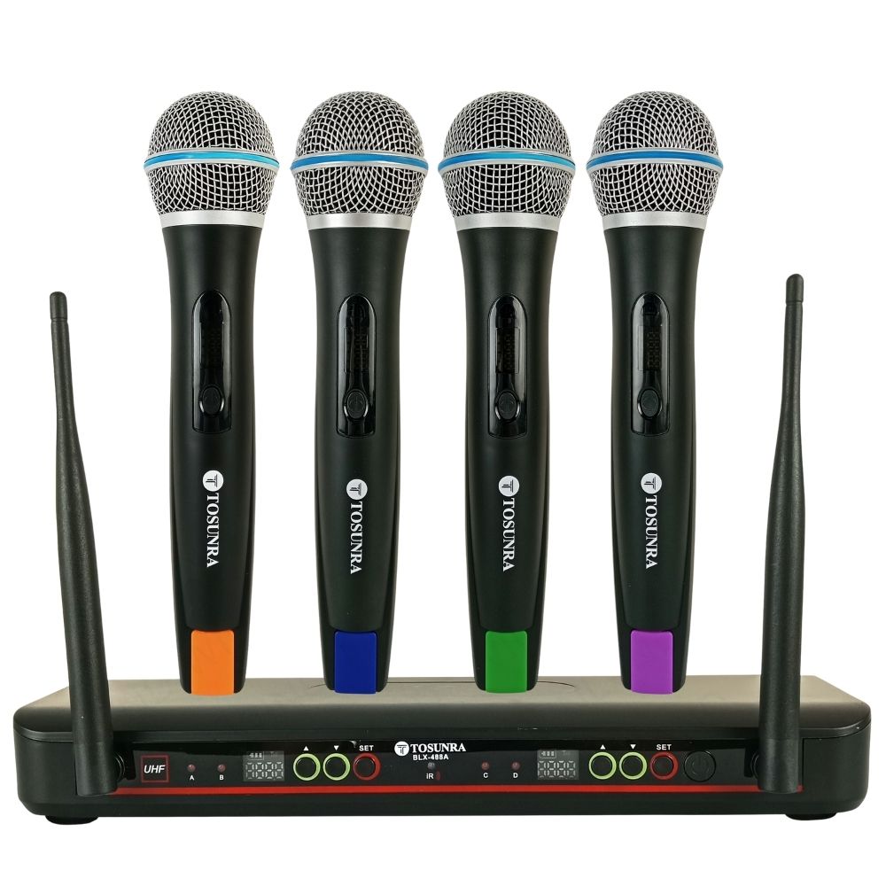 Tosunra by Winland 4-Channel High-Duty Professional UHF Wireless Microphone System TOS-BLX-488A