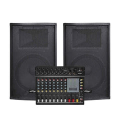 Konzert by Winland 3pcs Home Gig Studio Set 1pc Active Mixer and 2pcs 15" Passive Speaker HGS-8120