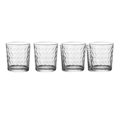 Masflex by Winland 4 Pieces Aztec Drinking Glass Tumbler Set 266mL/9oz GB-09-4C
