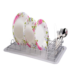 Home Essence by Masflex Compact Dish Organizer | Dish Rack with Utensil Holder CH-1109