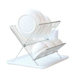 Home Essence by Masflex Foldable Dish Organizer | Dish Drying Rack with Drain Board CH-1042