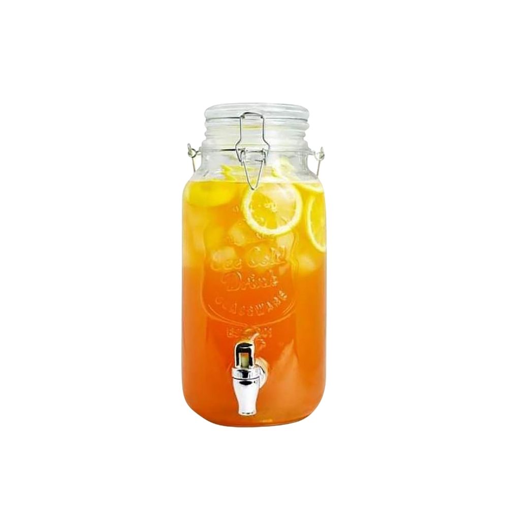 Masflex by Winland 3.8L High Quality Pure Glass Beverage Dispenser w/ Water Tap & Glass Lid QM-7301