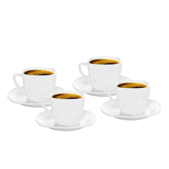 Masflex by Winland 8 Pieces 220mL Opal Cups and Saucers Set GB-0942