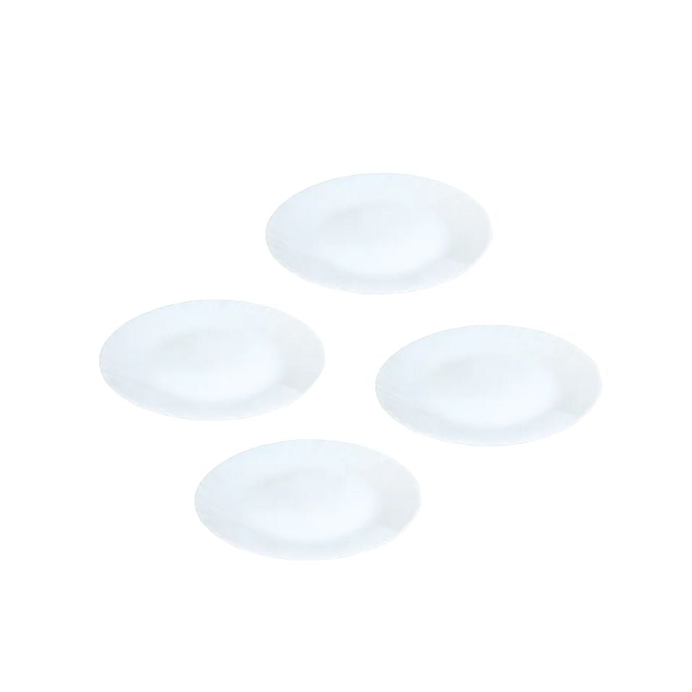 Masflex by Winland 4PCS Quarter Plate (7.5 inch / 190.5 mm) in White Glass and Microwave Safe JT-104