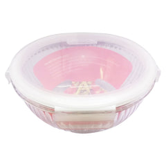 Masflex by Winland 1000ml / 2000ml Airtight Round Linear Borosilicate Glass Food Container