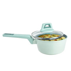 Masflex by Winland 18cm Pistachio Forged Saucepan with Tempered Glass Lid MK-2405
