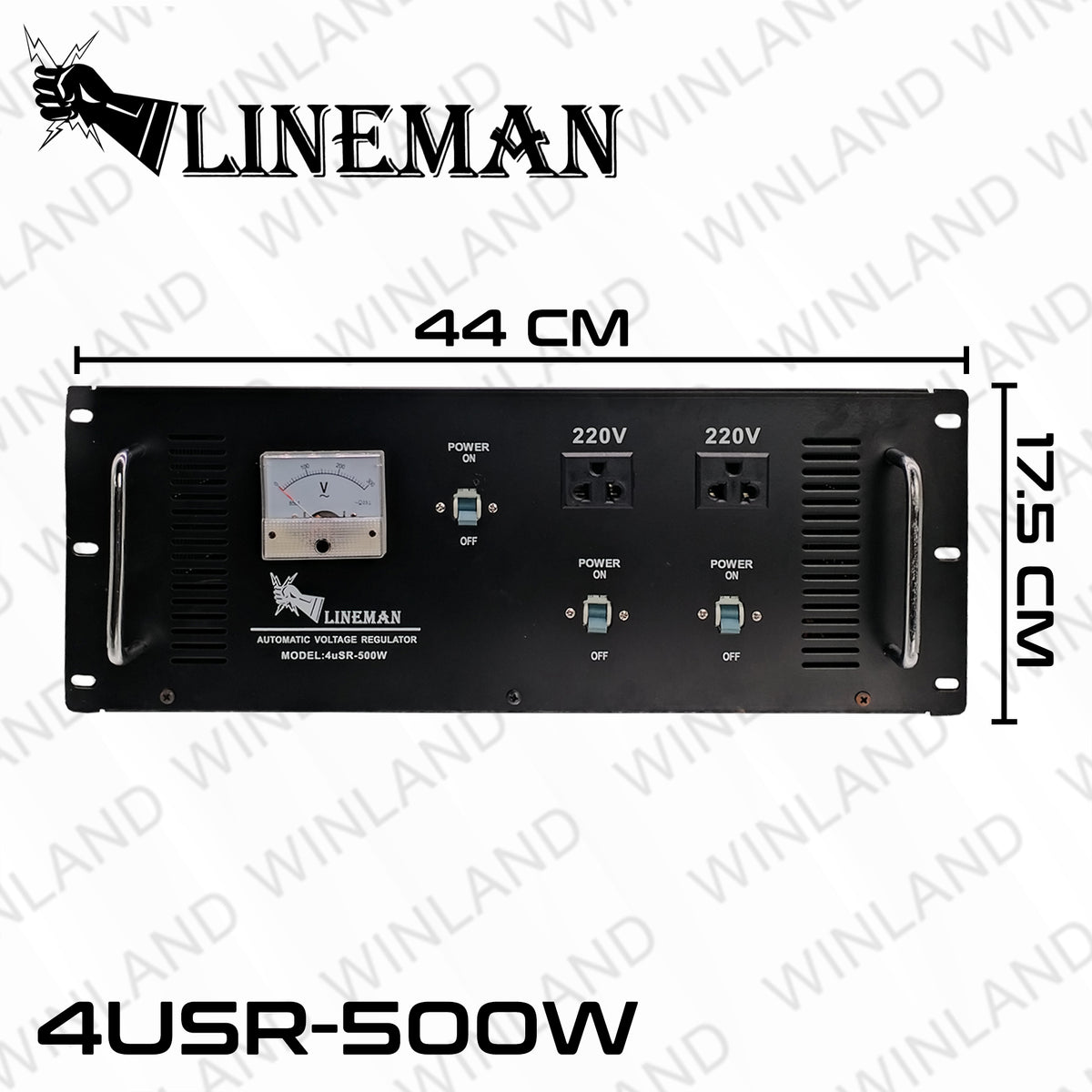 Lineman by Winland 5‑Outlets Rack Mounted Automatic Voltage Regulator 1000W/500W
