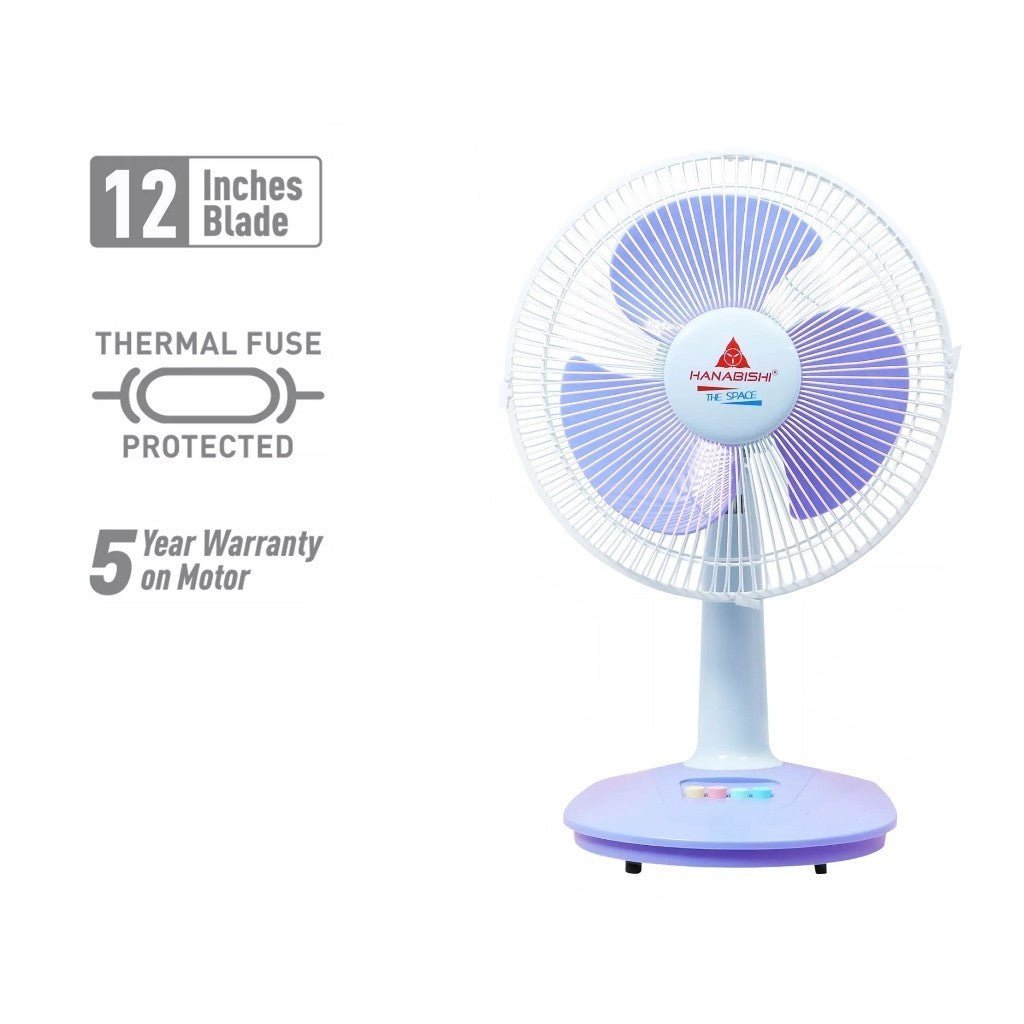 Hanabishi 12inches 3 Blades Desk Fan | Electric Fan 40watts THE SPACE 12T - Winland Depot