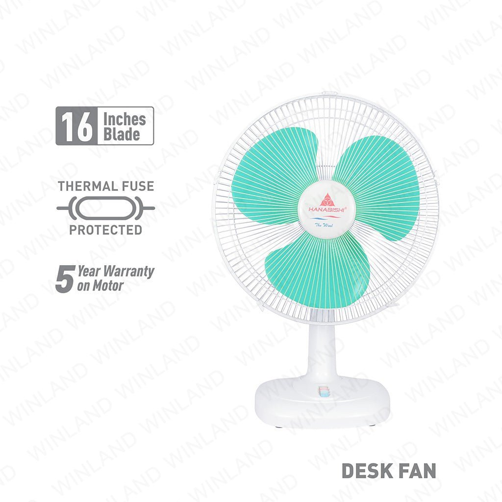 Hanabishi 16 Inches Desk Fan / Electric Fan Low Noise Durable The Wind 16T - Winland Depot