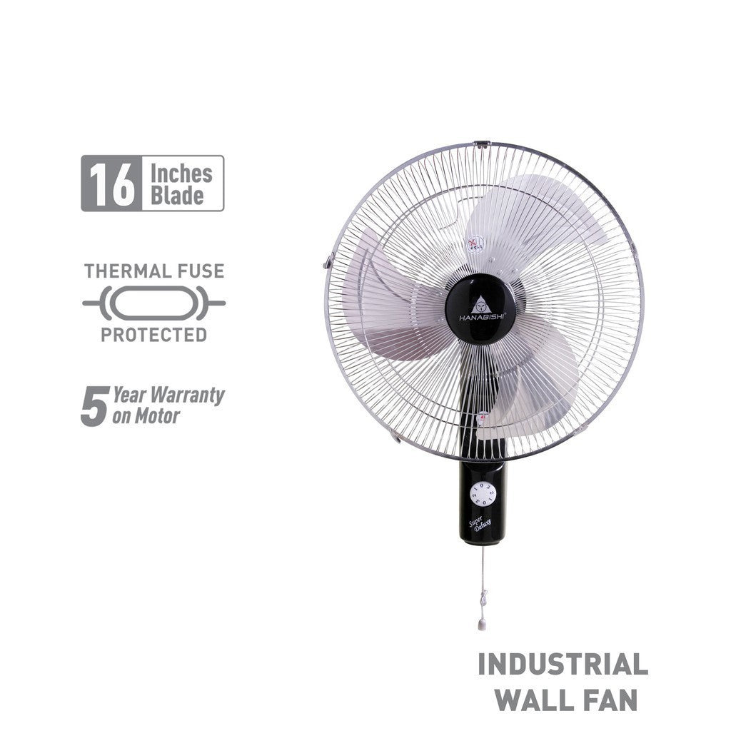 Hanabishi 16inch Industrial Wall Fan & Orbit Fan / Electric Fan,Heavy Duty HIWF160W - Winland Depot