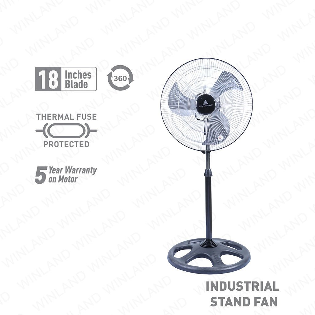 Hanabishi 18 Inches Industrial Stand Fan / Electric Fan HISF - 360 - Winland Depot