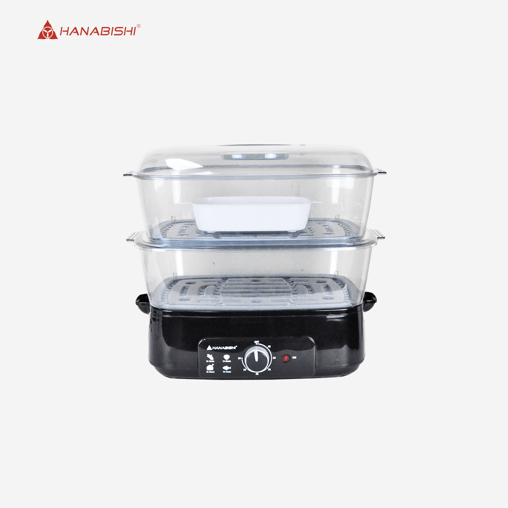 Hanabishi 2 - Level Transparent & Collapsible Steamer Trays Electric Food Steamer HFS - 85 - Winland Depot