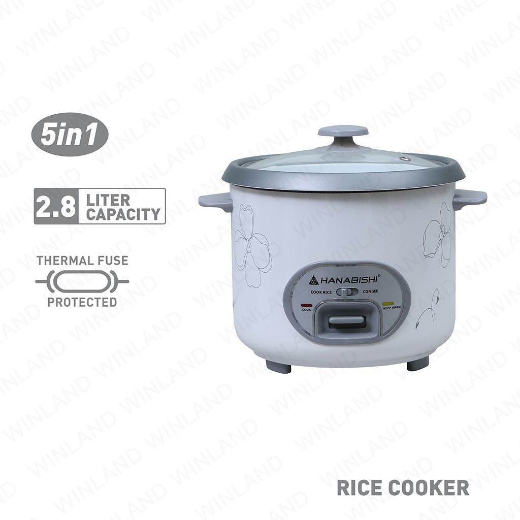 Hanabishi 2.8 Liters Rice Cooker With Steamer & Congee Switch HRC - 28R2C - Winland Depot