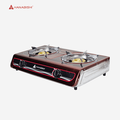 Hanabishi Color Coated Stainless Steel Body Double Burner Gas Stove GS303R - Winland Depot