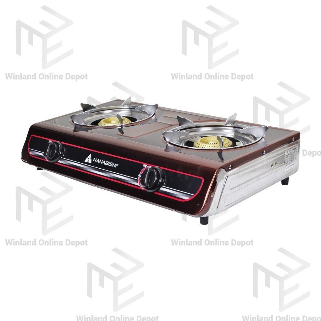 Hanabishi Color Coated Stainless Steel Body Double Burner Gas Stove GS303R - Winland Depot