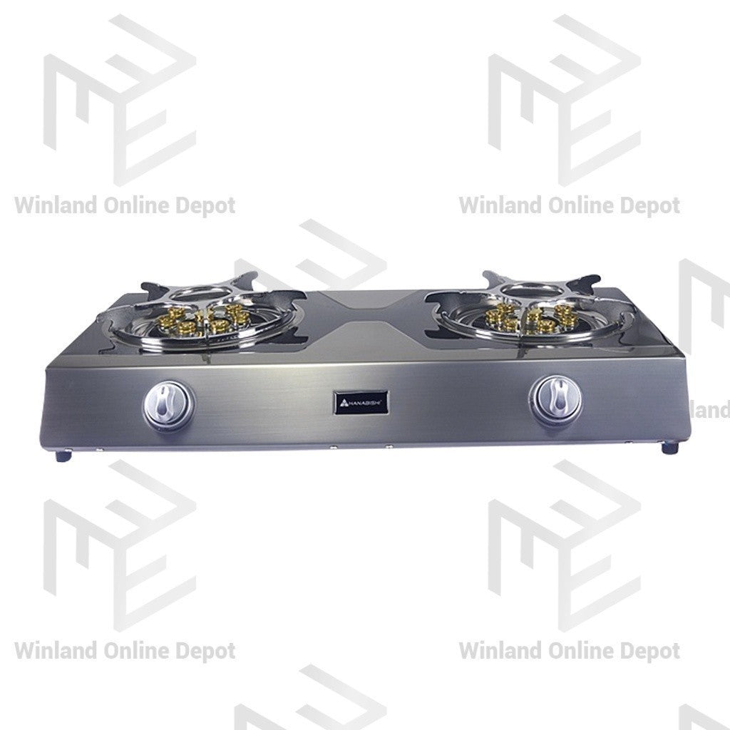 Hanabishi Color Coated Stainless Steel Double Burner Gas Stove GSDB1000 - Winland Depot