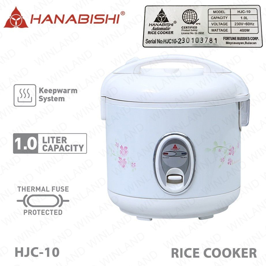 Hanabishi Jar Type Rice Cooker 1L serves 5 cups without steamer HJC10 - Winland Depot