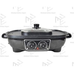 Hanabishi Non Stick Hot Pot BBQ Barbeque Griller Grill Samgyupsal HHOTPOTBBQ100 - Winland Depot