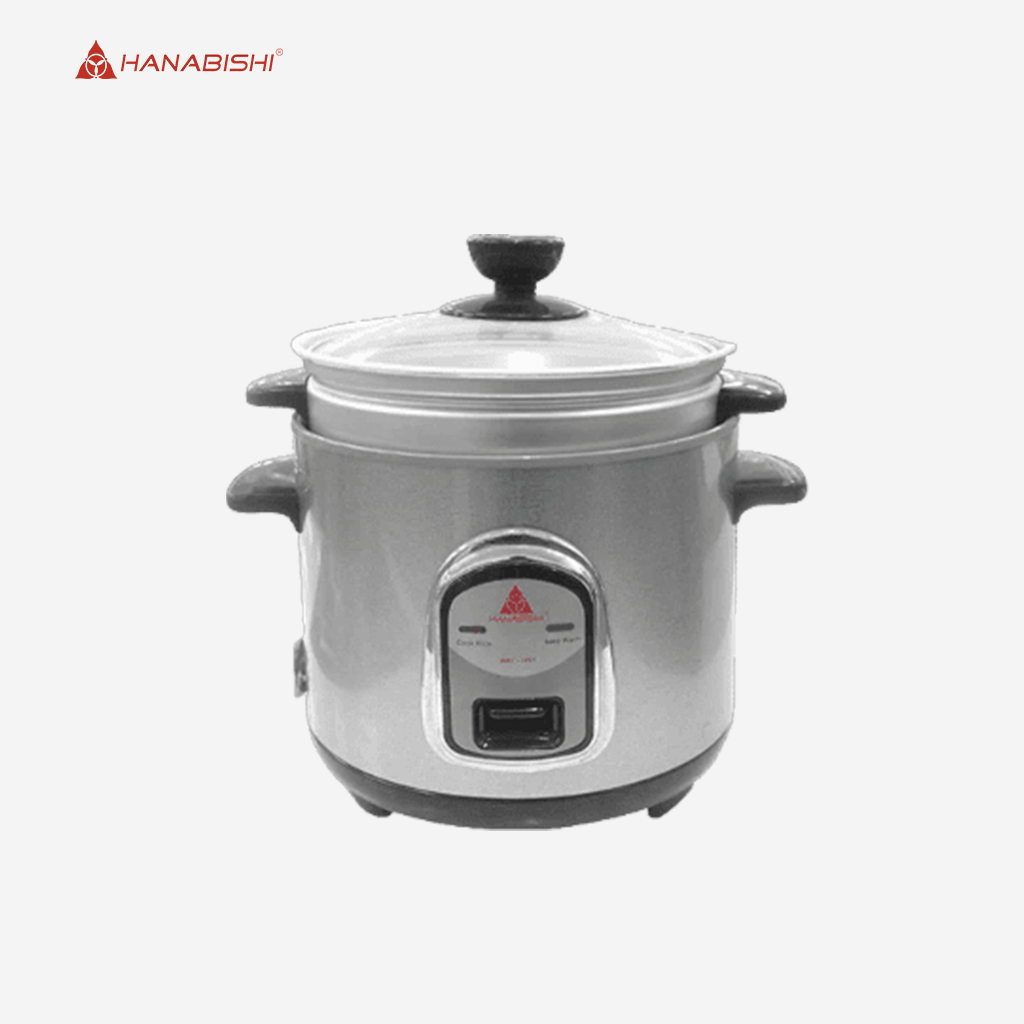 Hanabishi Rice Cooker 1.0 Liter / 5 cups w/ Keep Warm System & Steamer HHRC10SS - Winland Depot