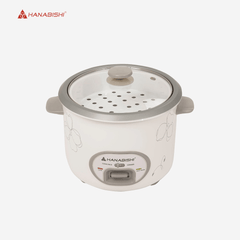 Hanabishi Rice Cooker 1.5L serves 4 - 5 cups Glass Cover w/ Steamer HRC15R2C - Winland Depot