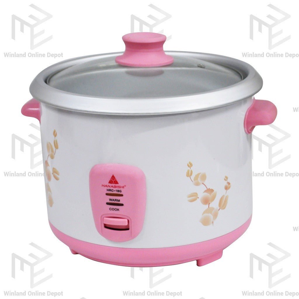 Hanabishi Rice Cooker 1.8L serves 10 cups Glass Cover HRC18G - Winland Depot