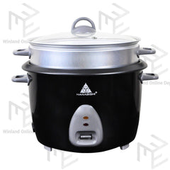 Hanabishi Rice Cooker 1.8L serves 10 cups Glass Cover with Steamer HHRC18BLK - Winland Depot