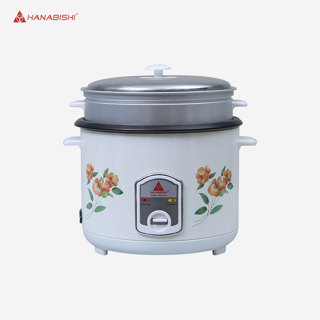 Hanabishi Rice Cooker 1.8L serves 10cups Stainless Cover with Steamer HHRC - 18FSHA - Winland Depot