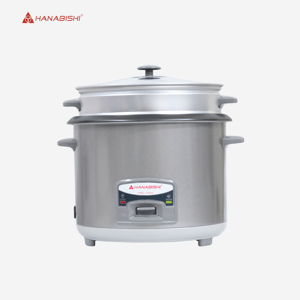 Hanabishi Rice Cooker 1L serves 5 cups Glass Cover with Steamer - Winland Depot