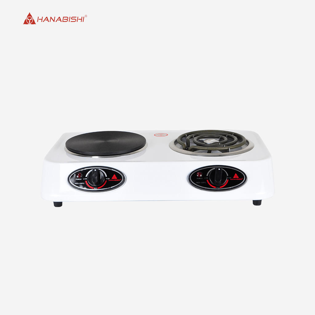 Hanabishi Stainless Steel Electric Double Burner 6 inch Coil Plate Gas Stove HES120FC - Winland Depot