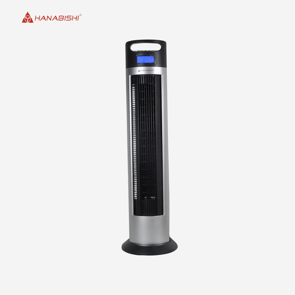 Hanabishi Tower Fan | Electric Fan w/ Remote Control Blue LCD Display H - Winland Depot