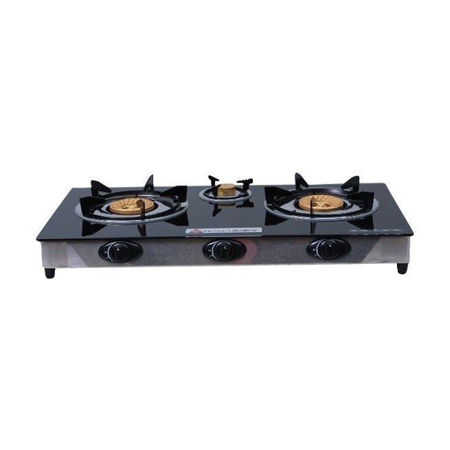 Hanabishi Triple Burner Tempered Glass Top Pannel Gas Stove GGS300 - Winland Depot